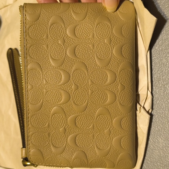 Tan Leather Coach Wristlet - Picture 3 of 5